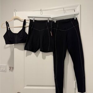 FP Movement Level Up Black Bra (Small)/Shorts (Med) /Leggings (Med) Set
